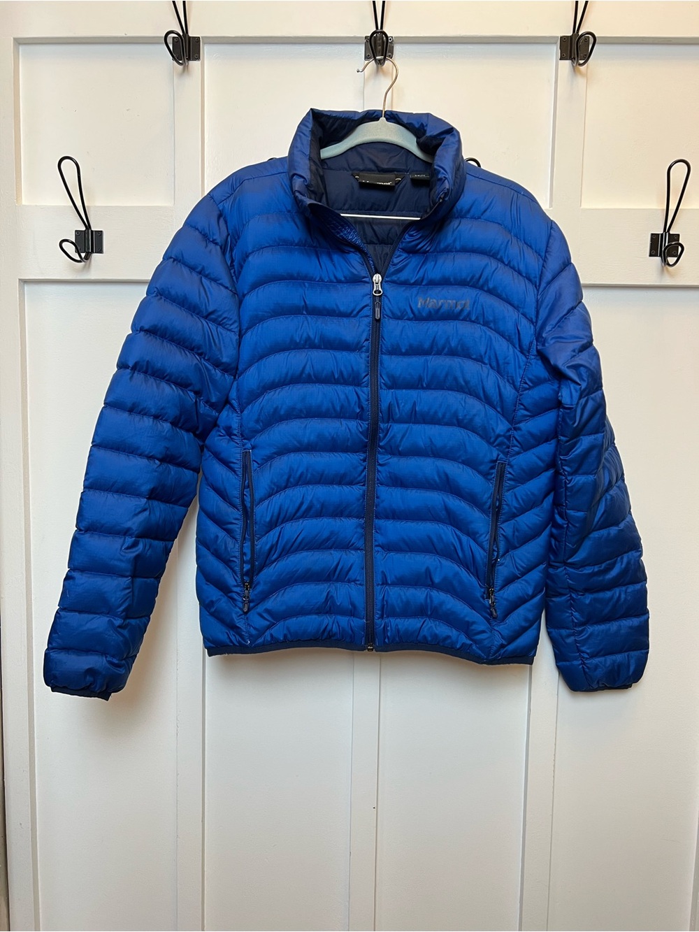 Marmot Echo Puffer Jacket Women's Size Small Blue Down Insulated Outdoor Preppy